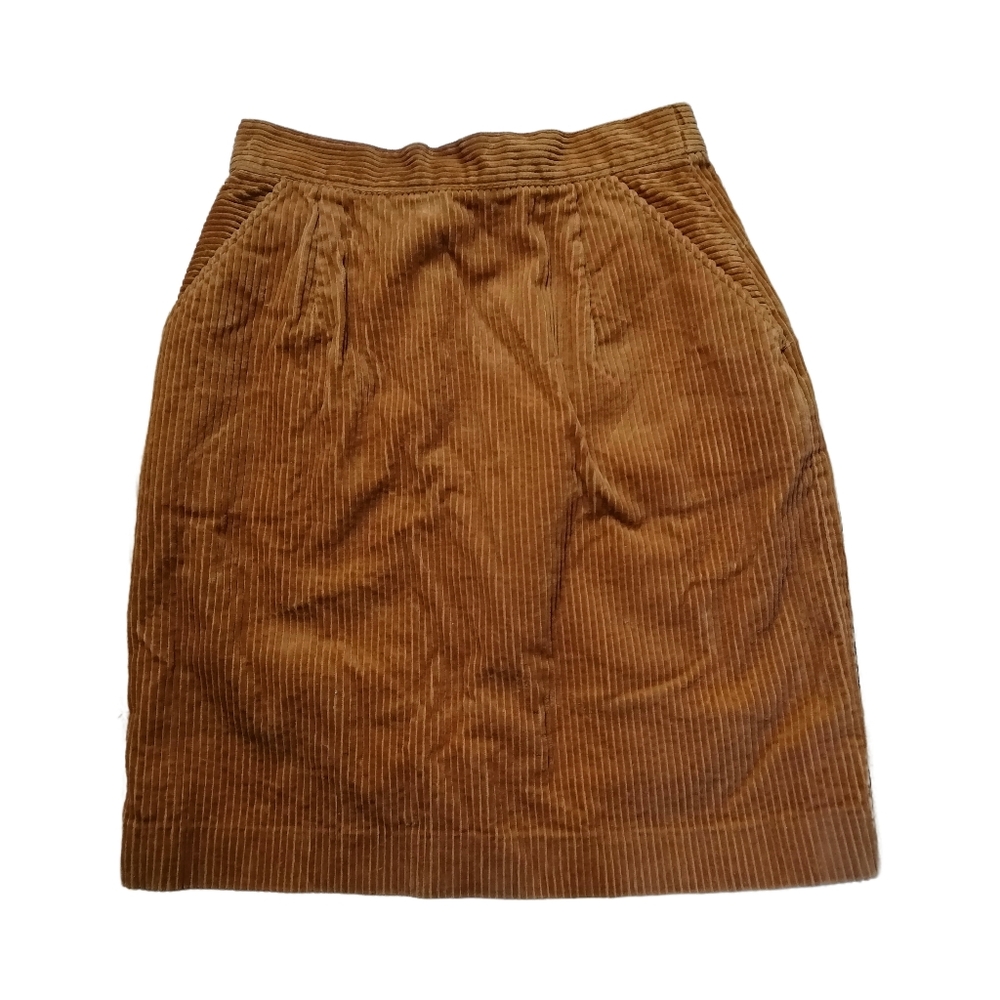 3/＄44🌻🌻 27"W, vintage dark orange wide corduroy skirt by cecilene
